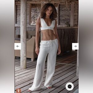 Monday Swimwear Belize Pant, Size Small in White